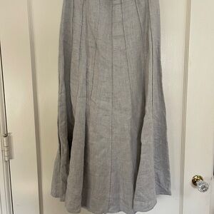 J. Jill Light Gray Linen Maxi Skirt